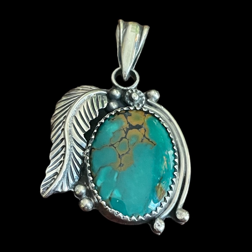 Turquoise n Feather Pendant